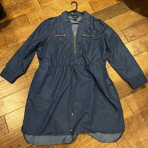 Long sleeve denim dress